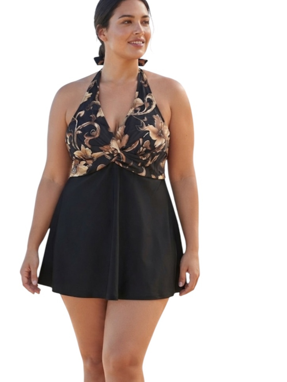Longitude Women's Black and Brown Swimwear